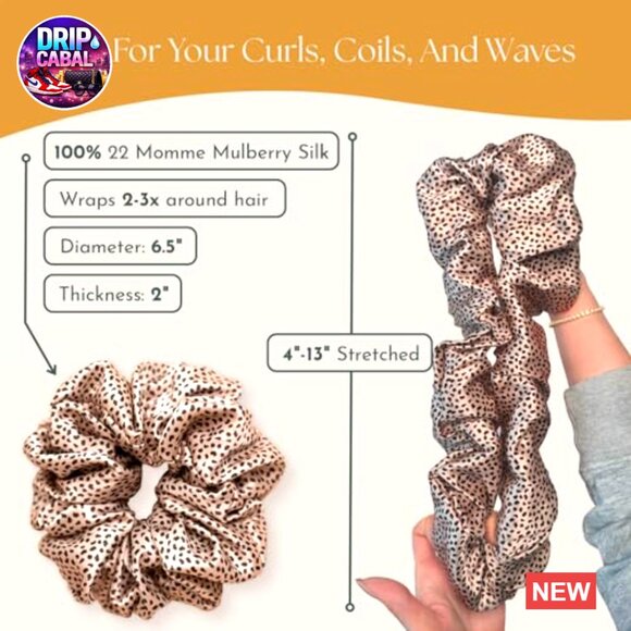 Oversized Silk Scrunchies Extra Large Hair Ties No Damage Frizz Free Curly Hair main image 6